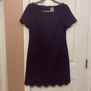 Plum colored Anne Klein scalloped dress